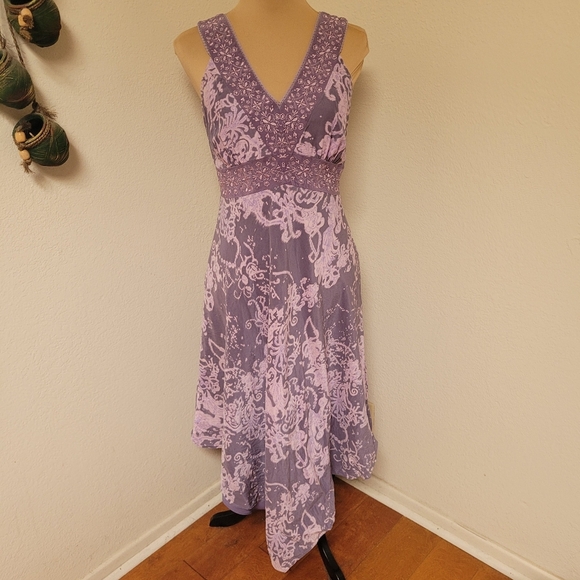 I.N.C. Purple Silk V Neck Dress Y2K - Picture 1 of 6